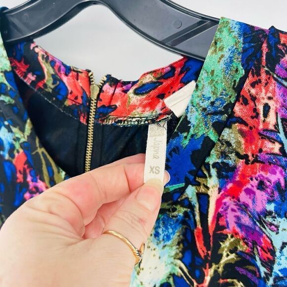 Japna Women's Shift Dress Forest Jungle palms Pattern Blouson Mini Multicolor Si - Picture 9 of 11